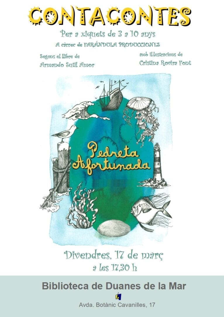 Cartel del primer contacontes en las Bibliotecas de Xàbia