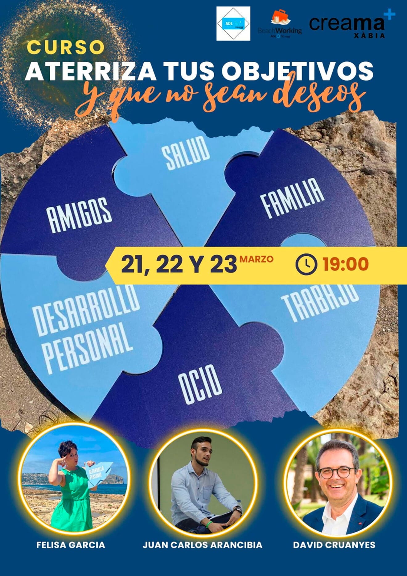 Cratel del curso 'Aterriza tus objetivos y que no sean deseos'