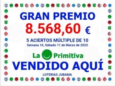 Premio de la primitiva caído en Xàbia