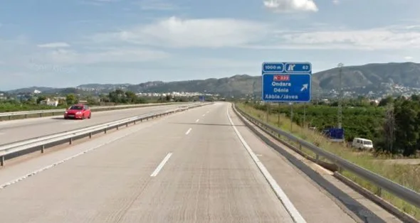 Señalización actual de Xàbia en la AP-7
