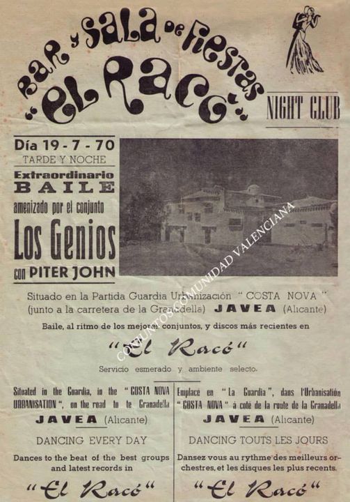 Imagen: Cartel de actuaciones de la Sala el Racó