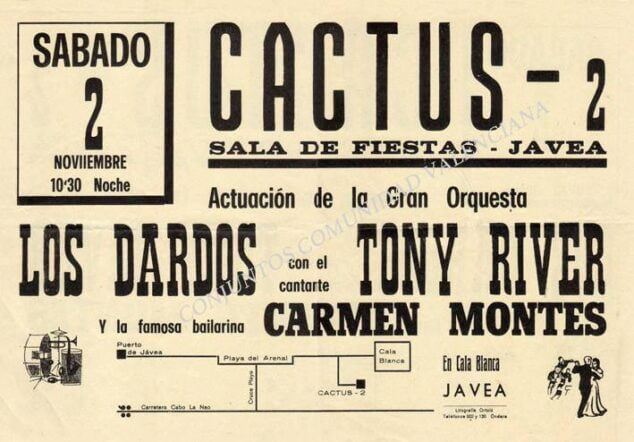 Imagen: Cartel de actuaciones en la sala Cactus