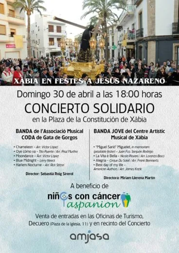 Cartel del Concierto Solidario a favor de Aspanión niños con cáncer