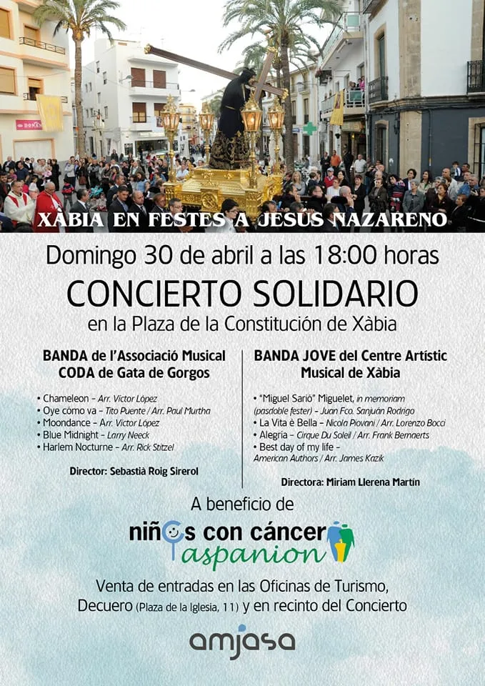 Cartel del Concierto Solidario a favor de Aspanión niños con cáncer