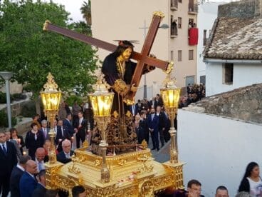 Imagen de Jesús Nazareno en la procesión de subida al Calvario