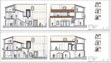 Plano del proyecto de rehabilitación de la Casa Candelaria de Xàbia