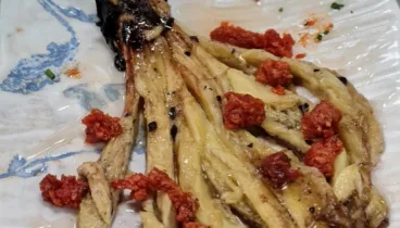 Berenjena a la brasa con una espectacular sobrasada