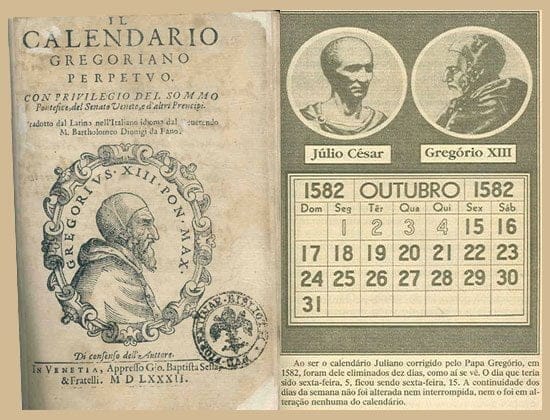 Imagen: Calendario Gregoriano. La noche que duró diez días o el mes de 1582 que duró 21 días