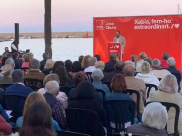 Vicent Miralles en el mitin del PSOE en Duanes de la Mar