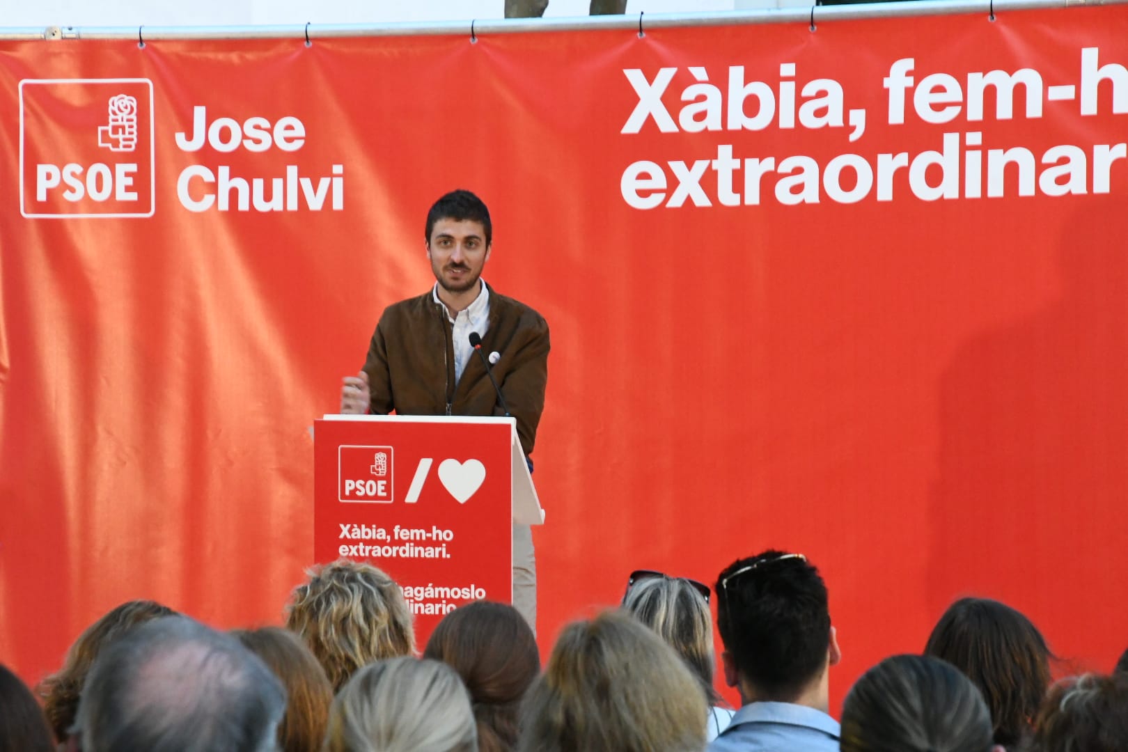 Ximo Segarra, candidato del PSOE Xàbia en el mitin del Freginal