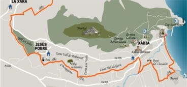 Recorrido de la ruta en bici Volta al Montgó