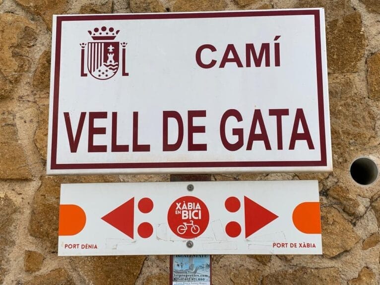 Señalización de las rutas en bici Xàbia