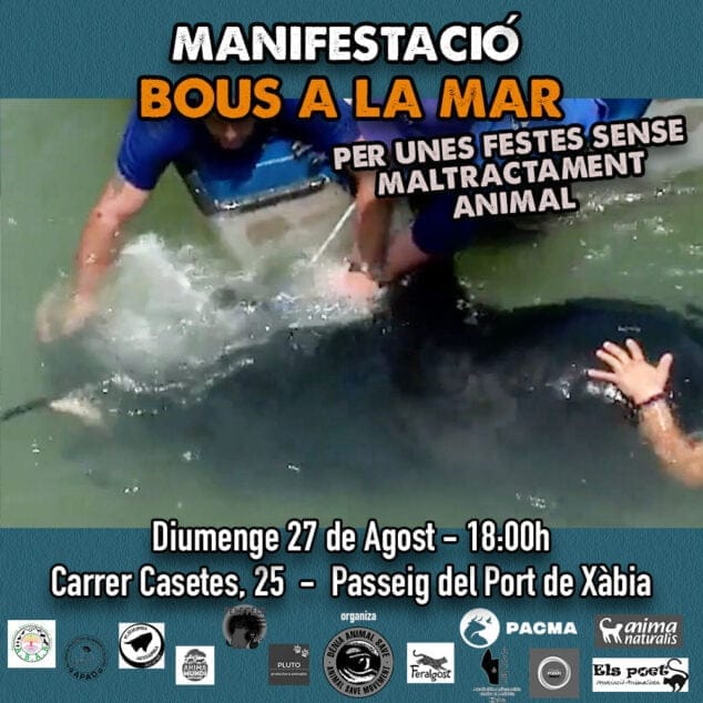 Imagen: Convocatoria manifestación en bous a la mar Xàbia
