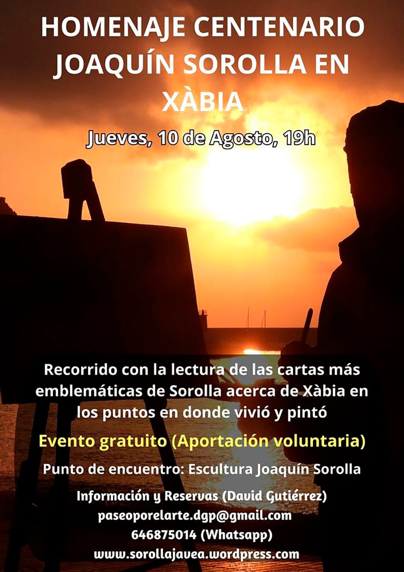 Cartel del homenaje a Sorolla en Xàbia por el centenario de su muerte