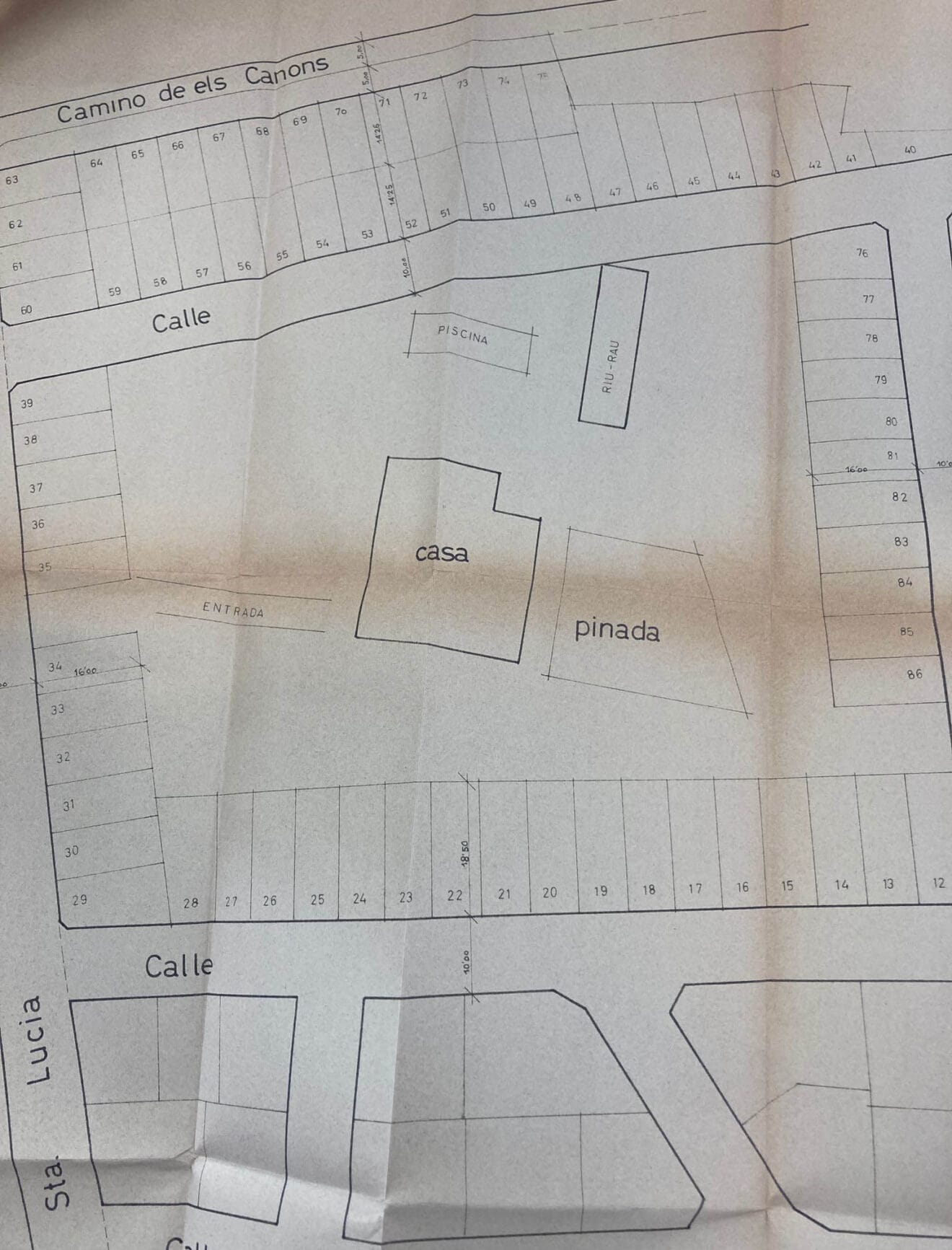 Plano de la parcelación de la Casa Montaner | Foto AMX
