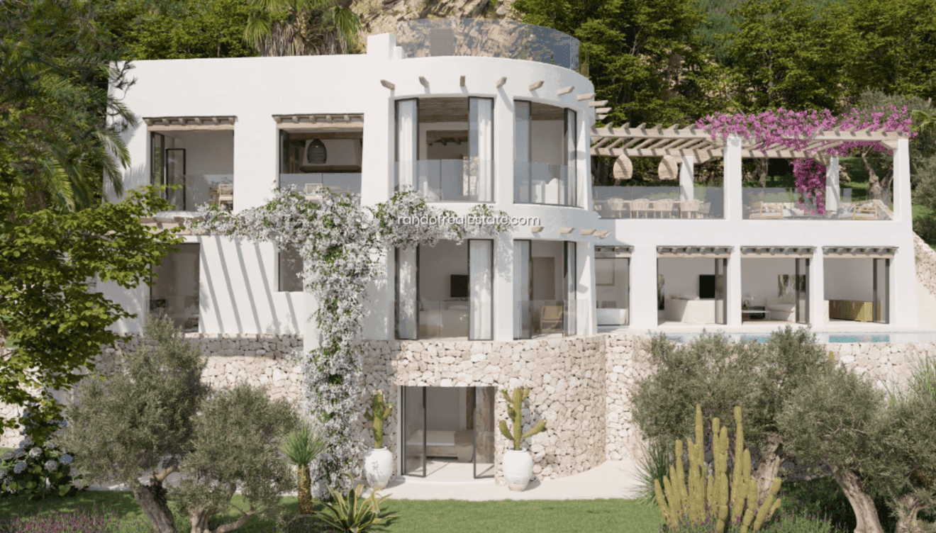 Una villa con arquitectura ibicenca