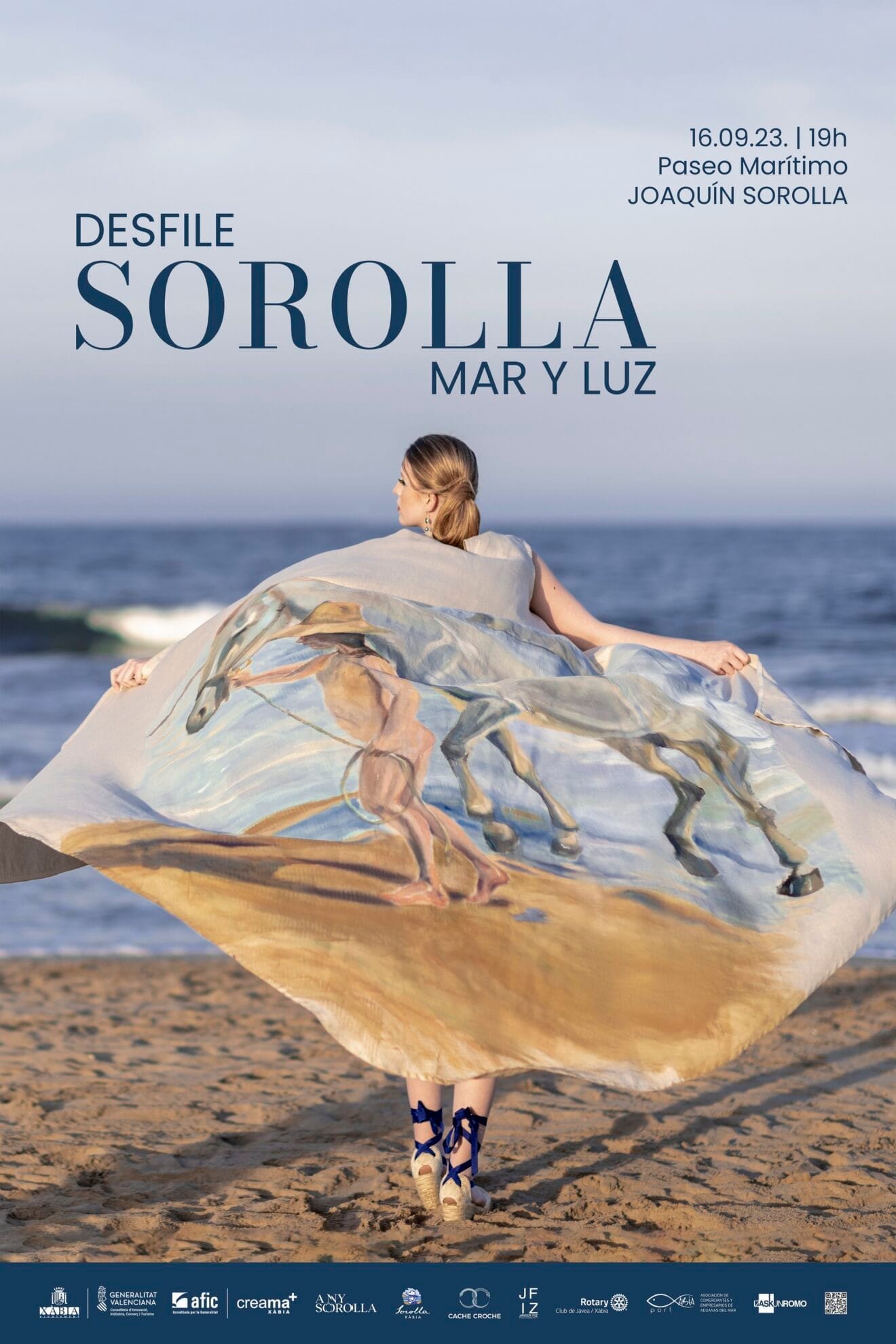 Cartel del desfile de moda sobre Joaquín Sorolla