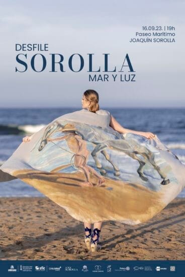 Cartel del desfile de moda sobre Joaquín Sorolla