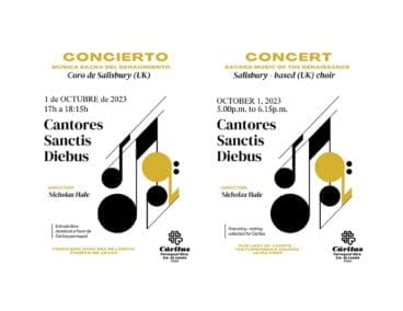 Cartel del concierto del coro de Cantores Sanctis Diebus de Salisbury (Inglaterra) en Xàbia