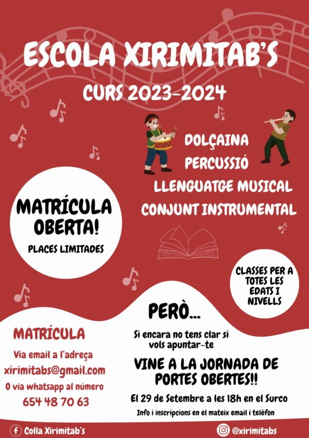 Imagen: Matriculación Xirimitab's 2023-2024