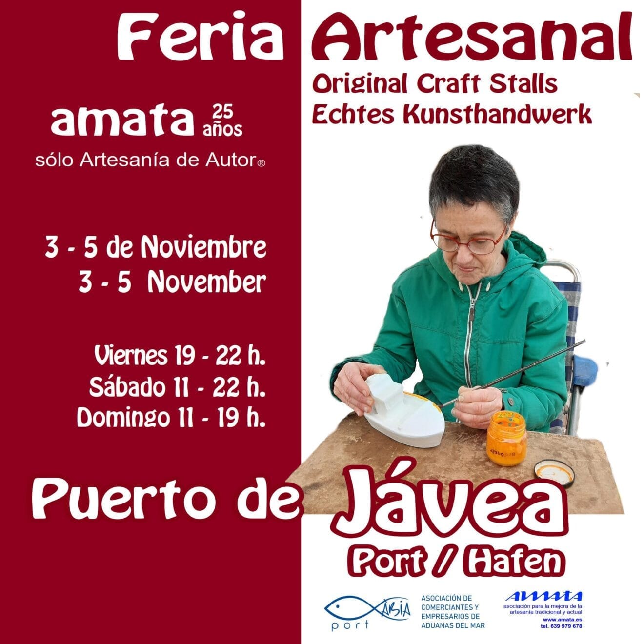 Horarios de la feria de artesanía de autor del 3 al 5 noviembre