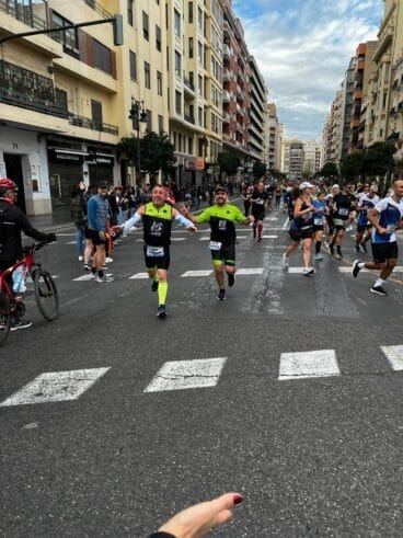 Fernando y Evaristo en la Media Maratón de Valencia