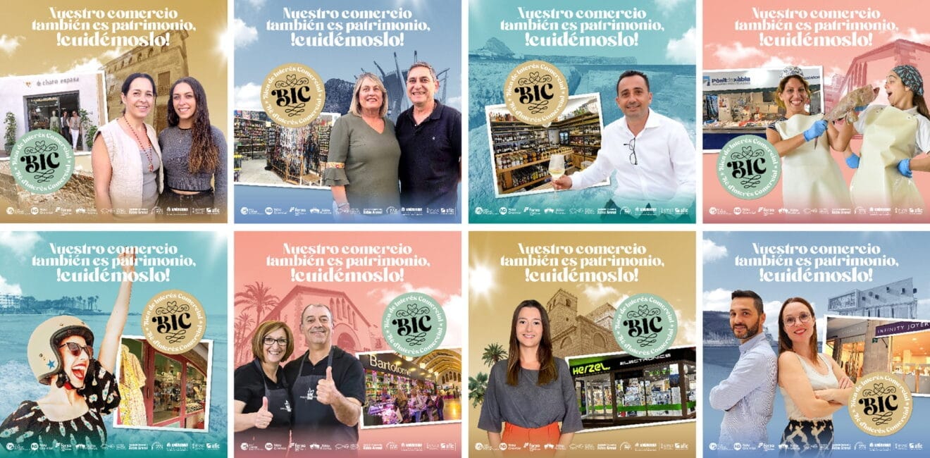 Imagen de la campaña 'Nuestro comercio también es patrimonio' de Xàbia