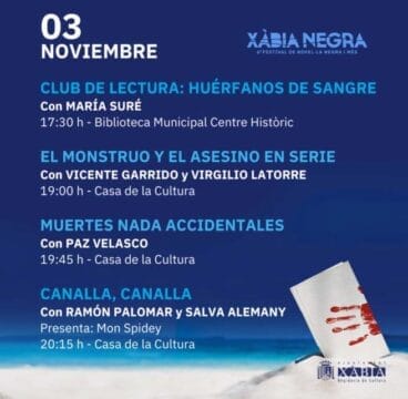 Programación de Xàbia Negra 2023 del viernes 3 de noviembre