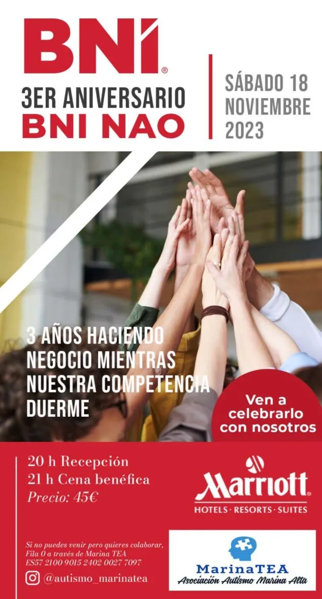 Imagen: Cartel cena benéfica a favor de MarinaTEA