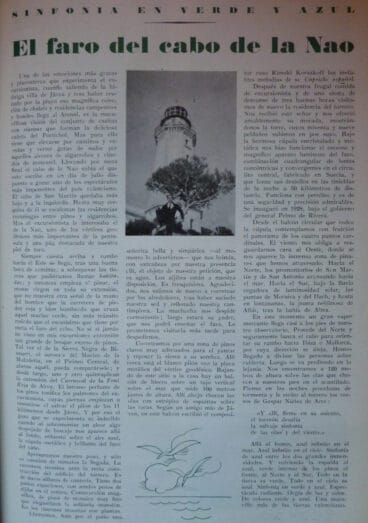 En 1951  Jorge Valor Serra frente al Faro