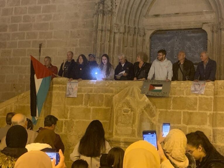 Miembros de Compromís per Xàbia en la convocatoria por Palestina