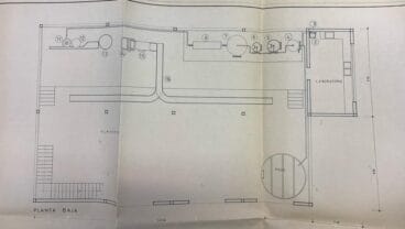 Plano de la planta baja y pozo de la embotelladora de agua de Xàbia