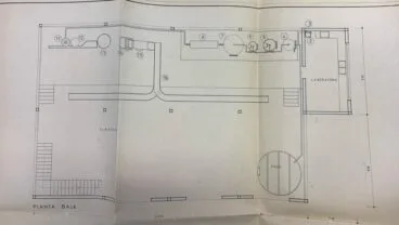 Plano de la planta baja y pozo de la embotelladora de agua de Xàbia