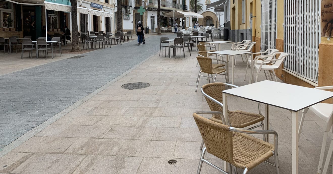 Terrazas en Xàbia ( foto archivo de la fase de desescalada)