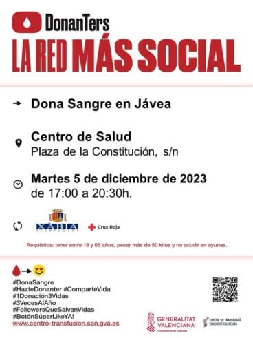 Donación de sangre Xàbia -Diciembre 2023