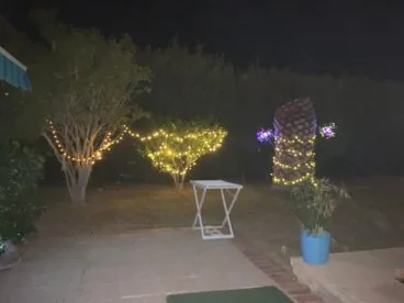 Iluminación navideña en la Casa de Mariela y Nestor