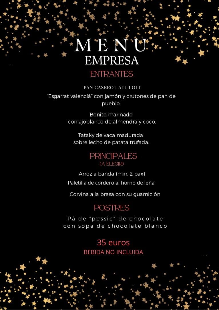 Menú de empresa de Malabrasa para degustar unos platos sabrosos