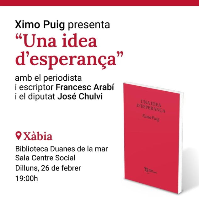 Imagen: Presentación del libro de Ximo Puig en Xàbia