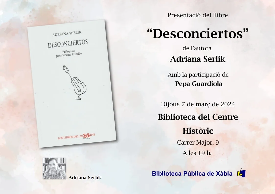Cartel de la presentación del libro 'Desconciertos'