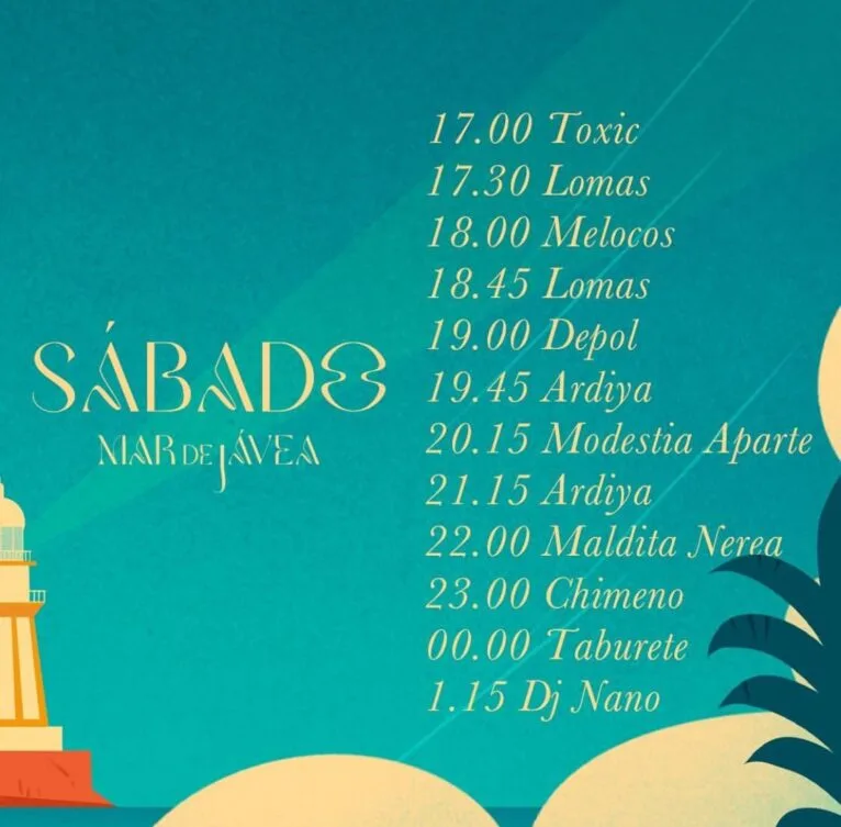 Horarios de conciertos Mar de Jávea -Sábado 30 de marzo