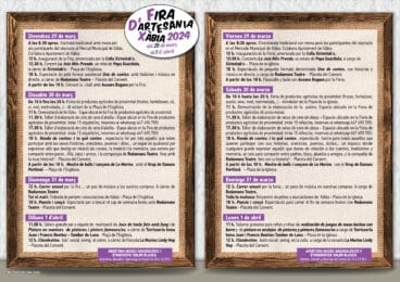 Programación de la feria de artesania 2024 de Xàbia Histórica