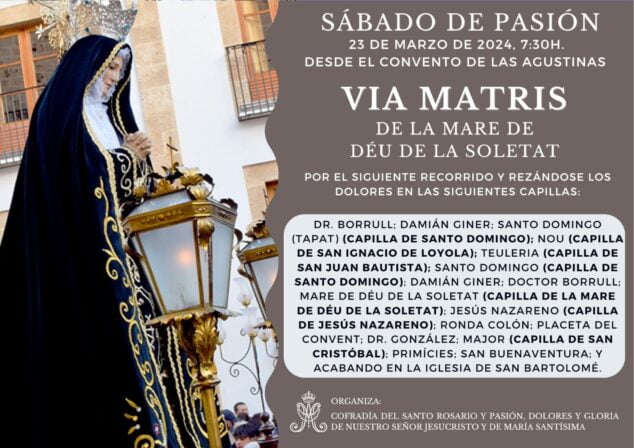 Imagen: Celebración del Via Matris a la Virgen de la Soledad