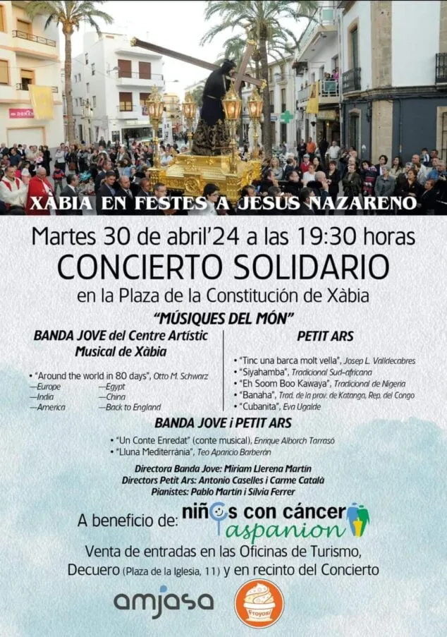 Imagen: Cartel del concierto solidario en las fiestas de Jesús Nazareno