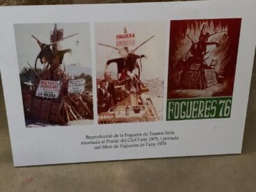 Cartel explicativo de la Foguera de Trastos Vells de 1975