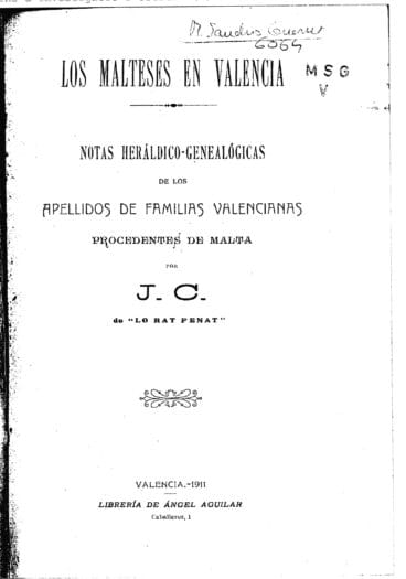 Portada de Los Malteses en Valencia