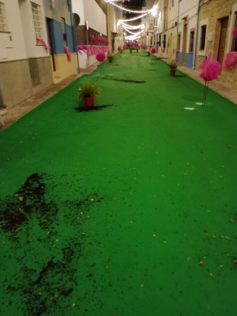 Vandalismo en la calle Triana. Destrozos de engalanado de calle