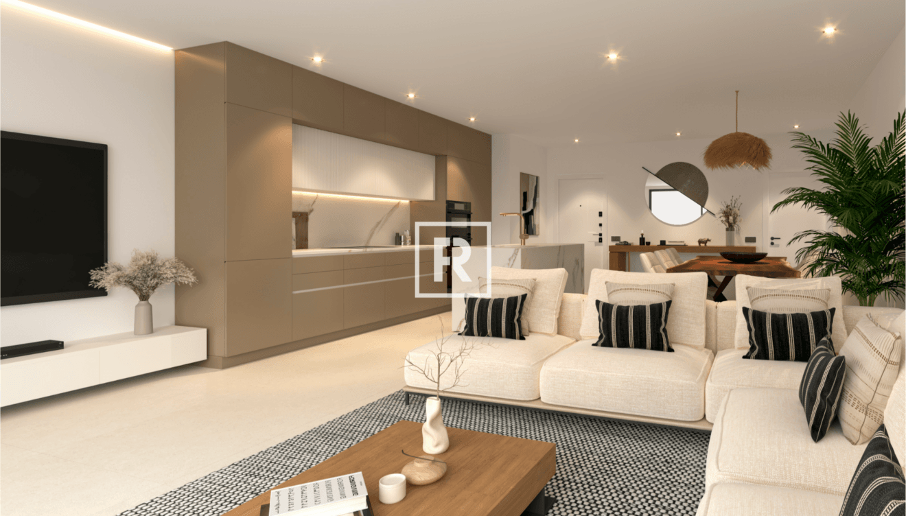 Las viviendas cuentan con un salón comedor de concepto abierto y una cocina moderna totalmente equipada