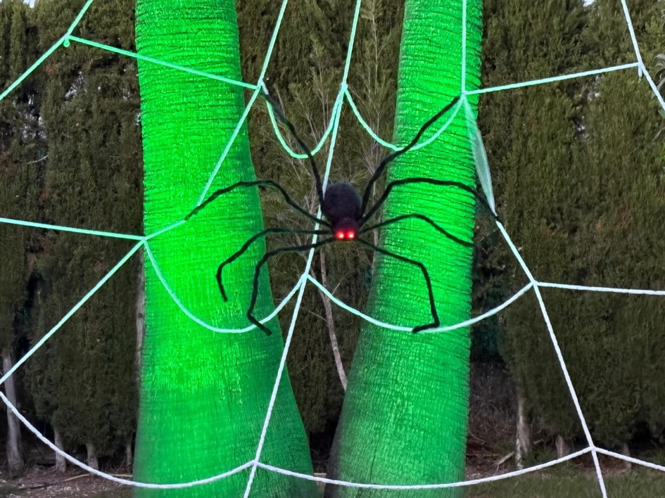 Telaraña en decoración de halloween en una casa de Xàbia