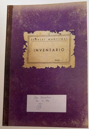 Portada del libro de inventario del faro Cabo la Nao