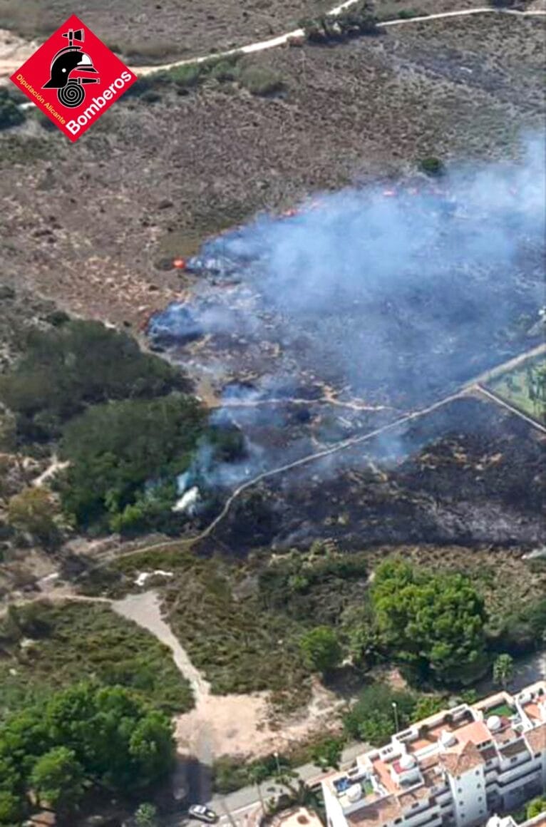 Vista del incendio de Xàbia